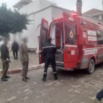 عامل بناء يحرق نفسه